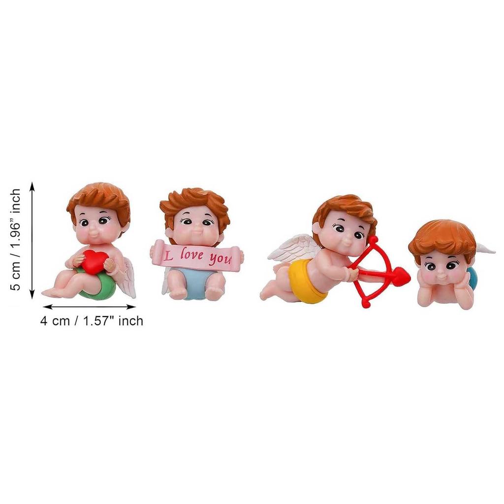 Cupid Miniature Showpieces (Set of 4) Valentine Day Decoration Items | Home Decor Latest