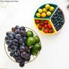 Ceramics Tall Feet Fruit Plate Iron Art Fruit Basket Three Grid Snack Platter Home Candy Plate Snack Tray Decoration Tableware
