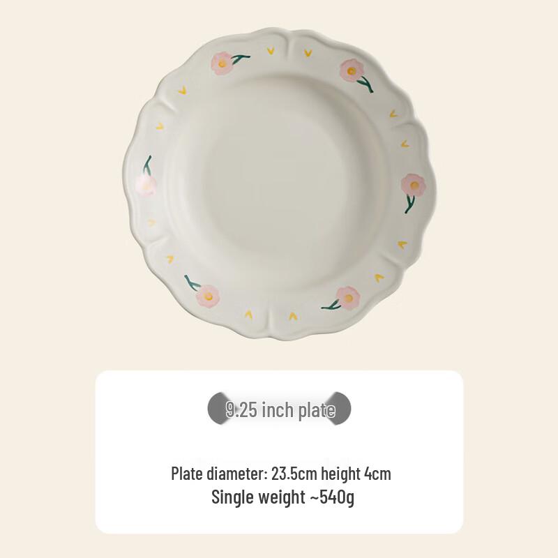 ZISIZ Pink Peony Underglaze Ceramic Two-handled Bowl