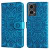 For Motorola Moto G85 5G/S50 Neo 5G Case Sunflower Imprint Leather Wallet Phone Cover