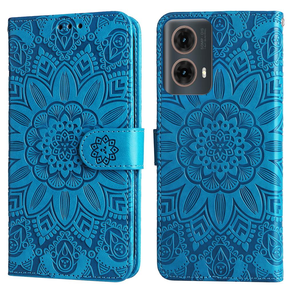 For Motorola Moto G85 5G/S50 Neo 5G Case Sunflower Imprint Leather Wallet Phone Cover