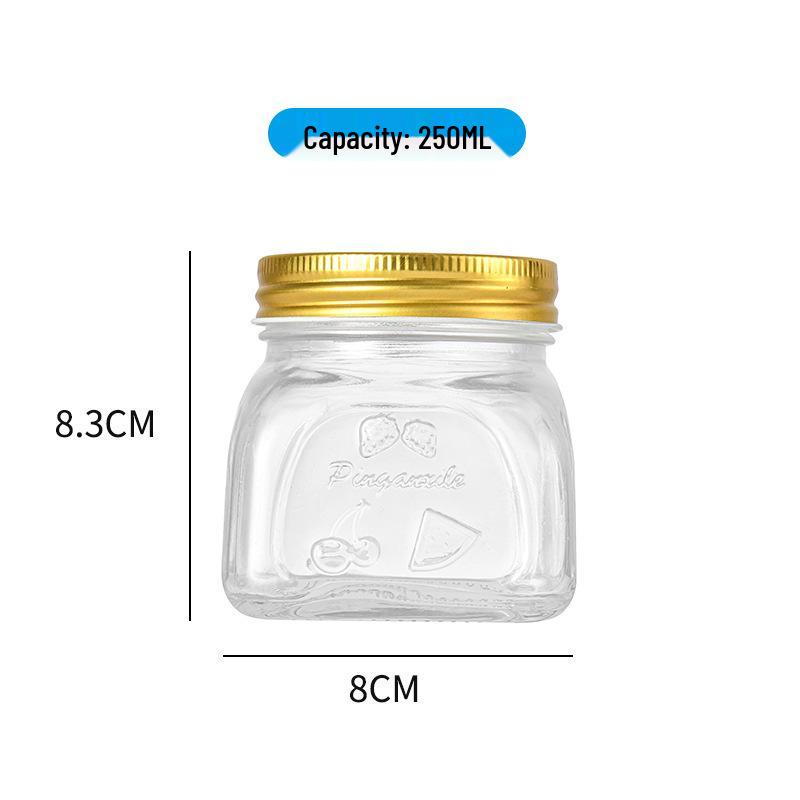 

Transparent Glass Storage Jar for Honey, Chili Sauce, Oatmeal, or Jam