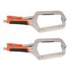 2Pcs Locking C Clamp Pliers Set Heavy Duty Woodworking Face Clamp with Rotating Pads for Welding