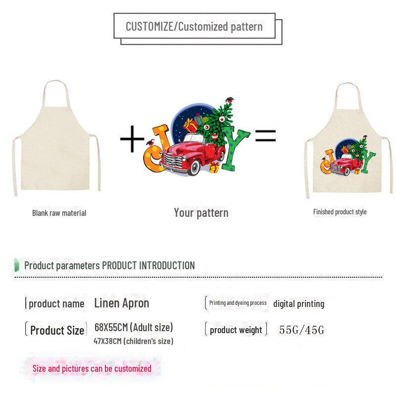Linen Anti-Fouling Kitchen Apron with Halter Neck