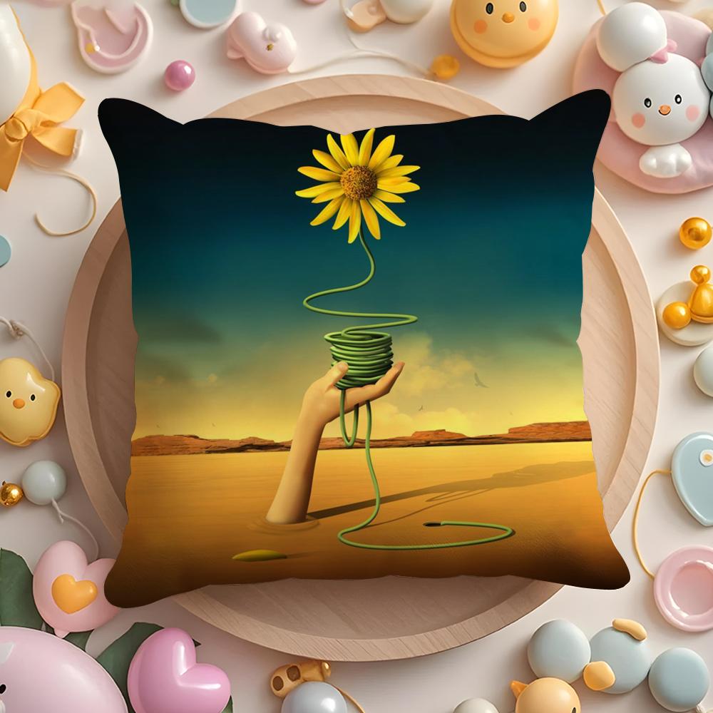 Salvador Dali Pop Art Cushion Cover Plush Fabric Soft Double-Sided Printed Sofa Warm Winter Home Gift Pillow Cover