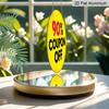 2D Flat, 1pc Round Aluminum Hanging Sign. "90% Coupon Off" Bold Yellow & Black Design. Retro Distressed Clearance Plaque. Ideal for Retail Shop
