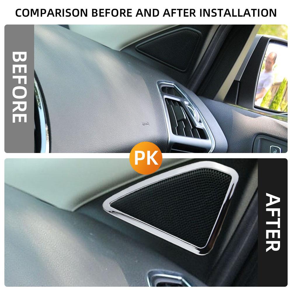 For Ford Kuga Escape 2013 2014 2015 2016 2017 2018 2019 A Pillar Speaker Frame Cover Decoration Sticker Trim Accessories