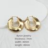 High Quality Women 18k Gold Plated Stainless Steel Huggie Earrings Hypoallergenic Jewelry Screw Twisted C-shape Hoop Earrings