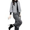 Two Piece Overpants Woolen Short Coat Wide Leg Pants Casual Fashionable Set Women Women's Autumn Winter