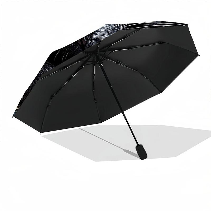1pc Stained Glass Cat Decor Automatic Open/Close Umbrella, Compact Travel Umbrella, 8-Rib Sturdy Frame - Ideal Gift for Friends Yy251118065