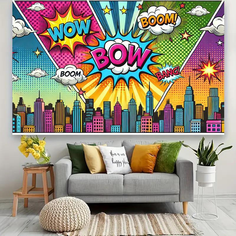 Urban Explosion Polyester Photography Background - Multi functional Indoor and Outdoor Party and Birthday Banners