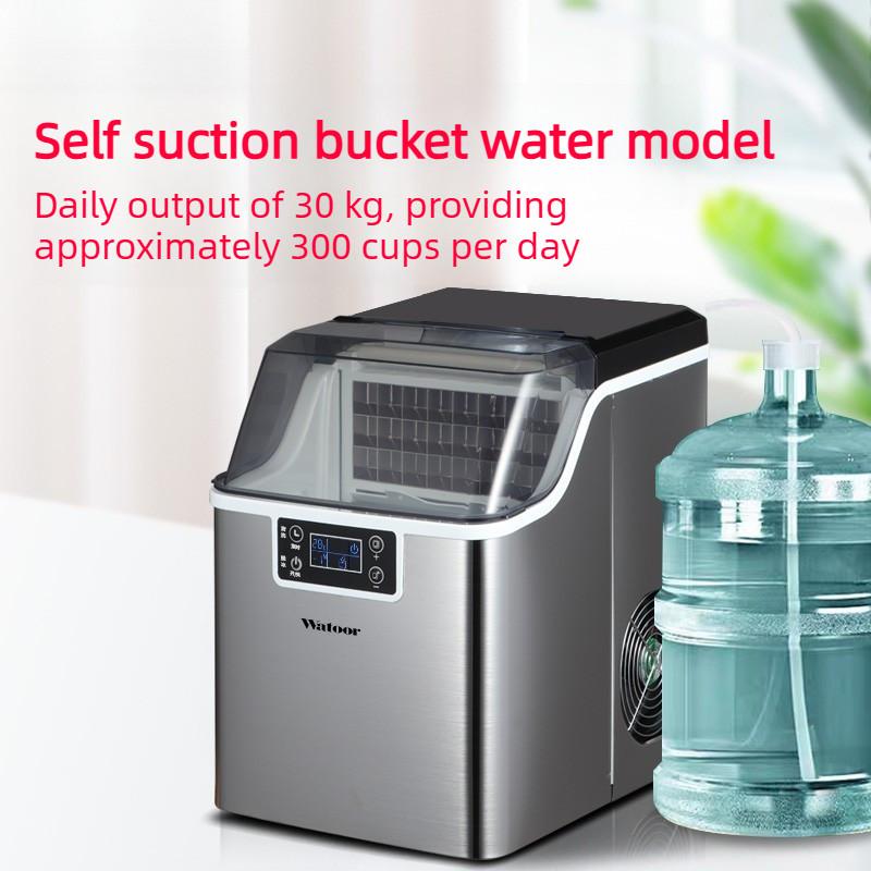 Large Capacity Ice Maker 30KG/35KG Square Ice Cubes Making Machine Commercial Small Milk Tea Shop Ice Maker