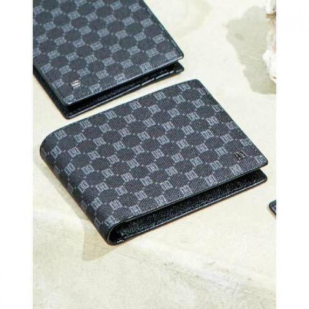 Daks Black Leather Dd Pattern Wallet Dbwa1e123bk