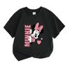 Kids Boys Girls 100% Cotton Crew Neck Short Sleeve T-Shirt, Cute Cartoon Mouse Print Casual Soft Tees with Sweet Pink Heart Pattern for Summer Daily W