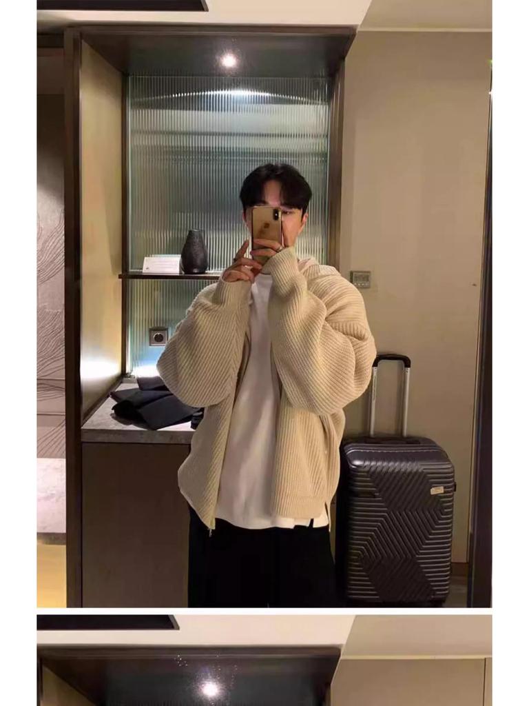 Herren Retro Strickjacke Mantel - Herbst Trend, Vielseitiger & Verdickter Pullover