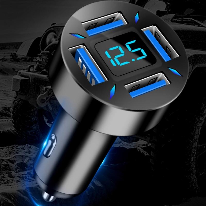 Car Charger Stable Current Output 4.8A QC3.0 22.5W 66W PD20W QC3.0 2.4A LED Light One For Four Laptop Cellphone Charger