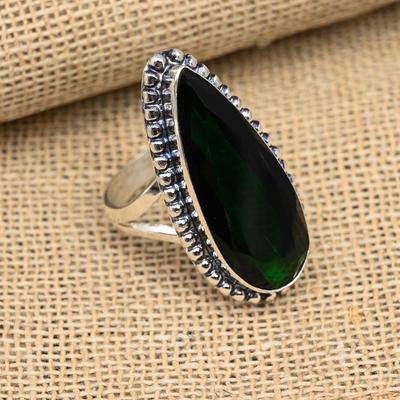 Incredibile anello in argento sterling 925 fatto a mano con pietra preziosa di diopside cromata