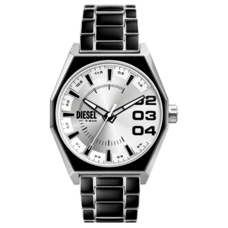 

Diesel Scraper Series Watch Quartz Movement Stainless Steel Band 45Mm Silver Dial 50M Water Resistant Unisex watches DZ2195 Silver Dial