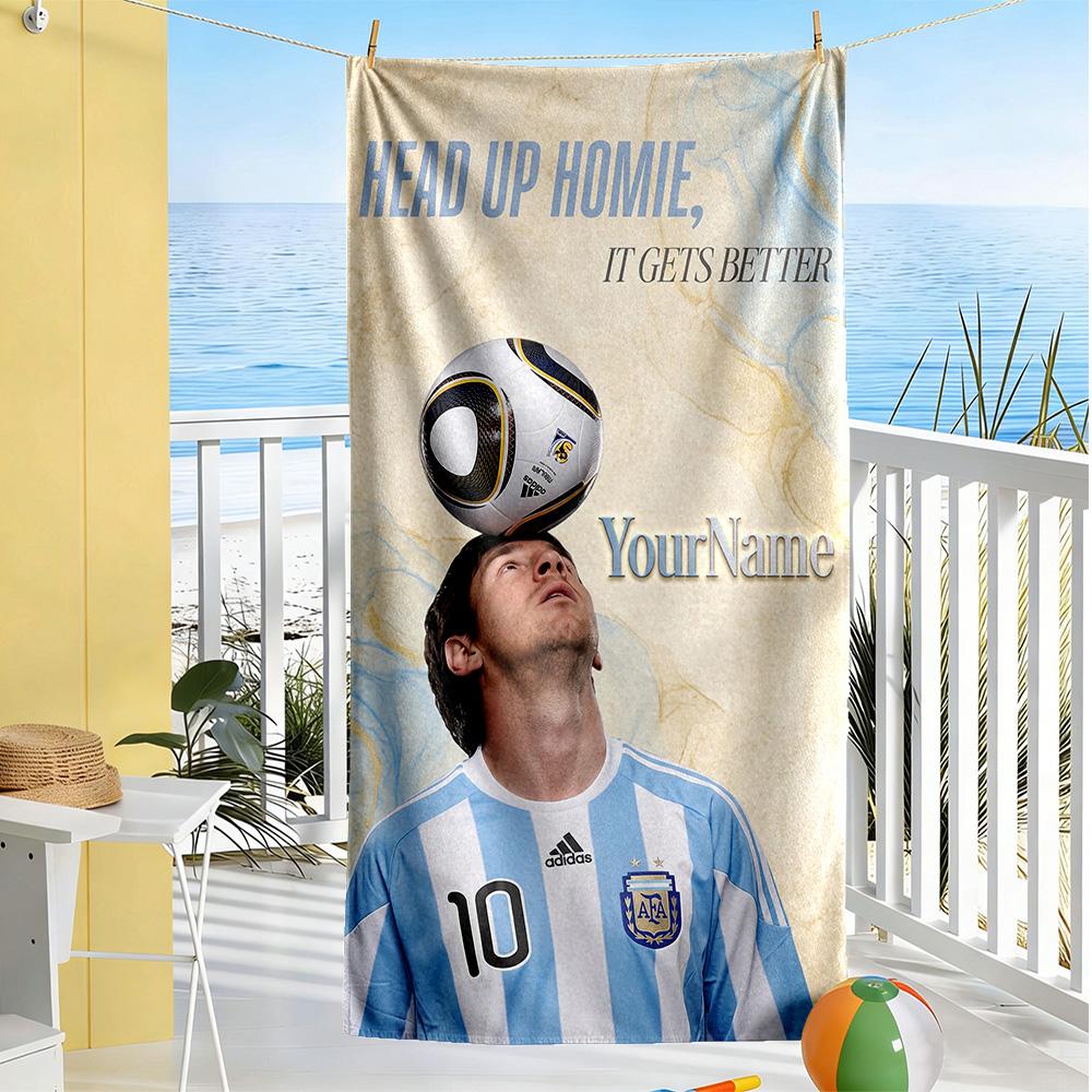 Messi Personalized Name Beach Towel High Absorbency & Quick-Dry Portable for SwimmingBeachCamping Travel Beach AccessoriesGym
