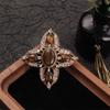 Retro Out Cross Rhinestone Brooch - Elegant Baroque Geometric Style, Women's Fashion Jewelry, for Formal Occasions, Ideal Gift