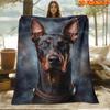 1pc Doberman Pinscher Blanket Suitable for All Seasons, Soft Flannel Throw Bedspread with Doberman Print, Machine Washable Cozy Gift for Dog Lovers, 1