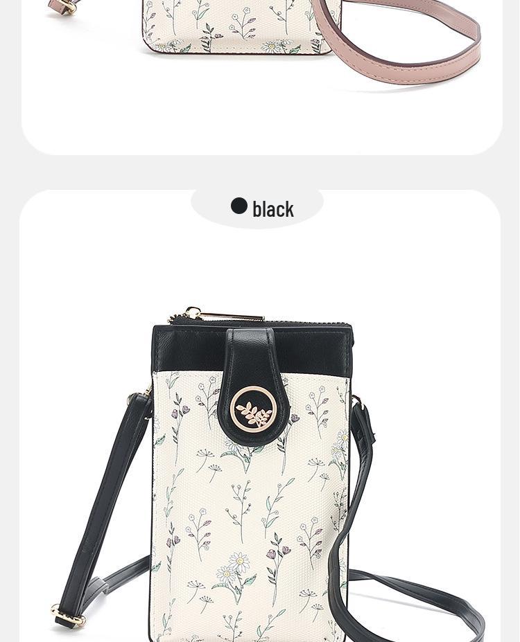 New Women's Stylish Coin Purse & Phone Bag: Summer Shoulder and Crossbody Messenger with Sweet Print