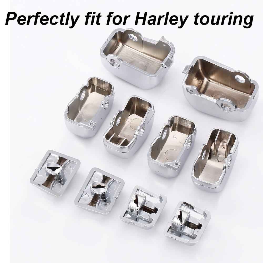 Chrome Switch Housings Caps Set Compatible with Harley Davidson Electra Glide Road King Tri Glide 1996-2013