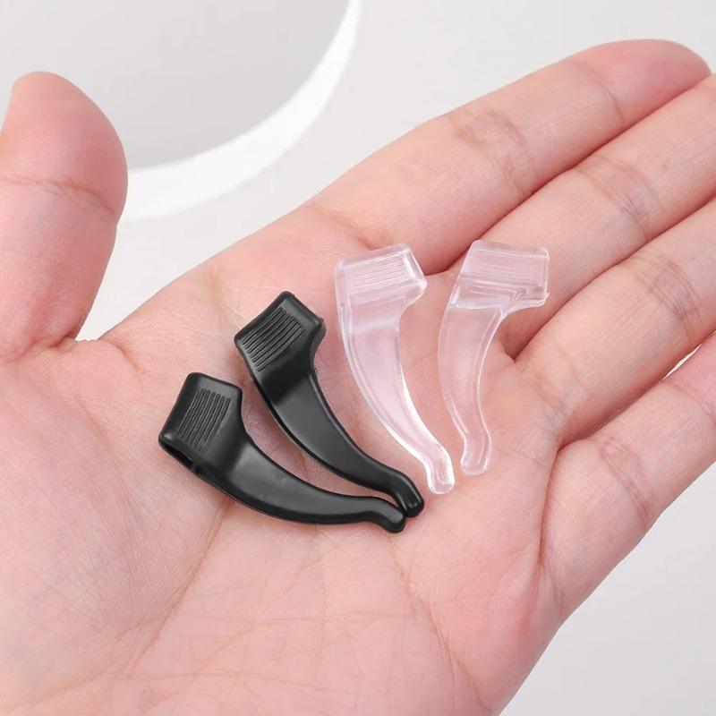 40Pcs Silicone Anti-slip Ear Hooks for Glasses Black Transparent Elastic Eye Glasses Retainer Holders Eyewear Accessories