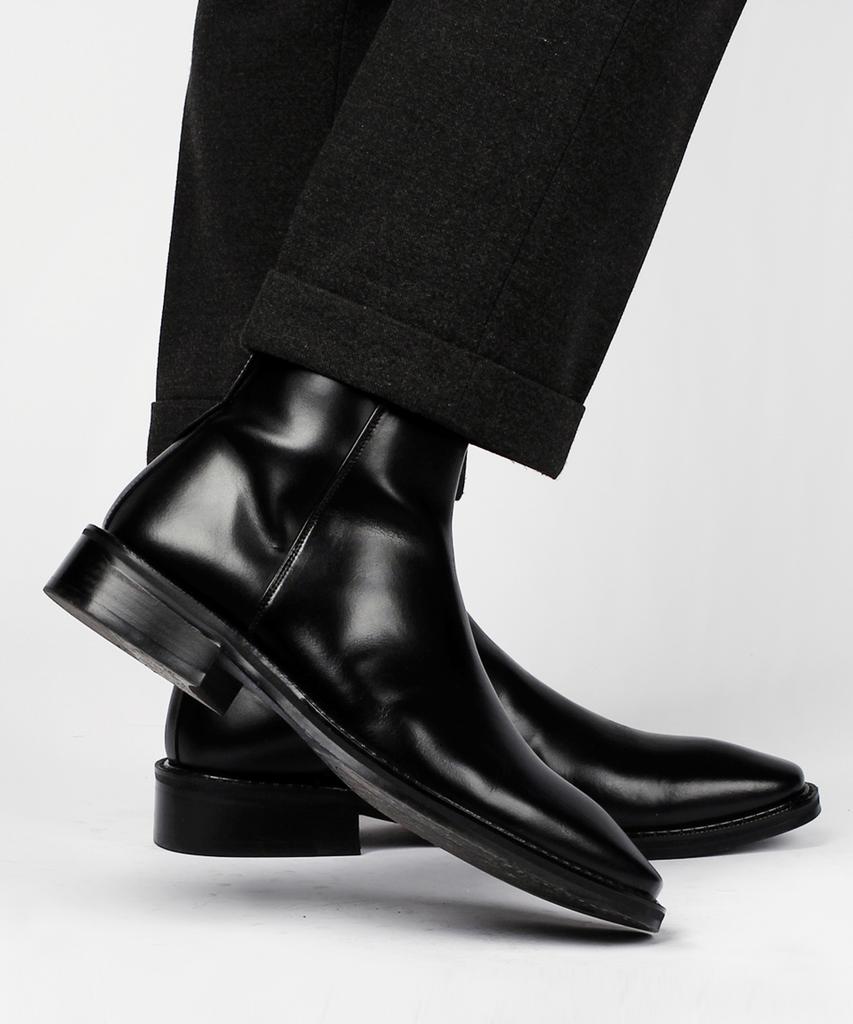 Custommood Rain Cowhide Chelsea Boots (Black Fg)