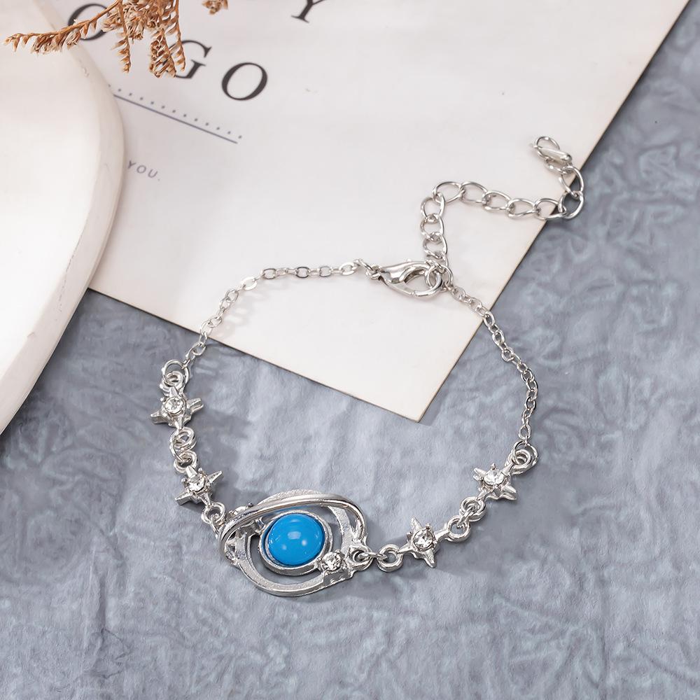 Brățară reglabilă cu șase stele din safir în formă de planetă