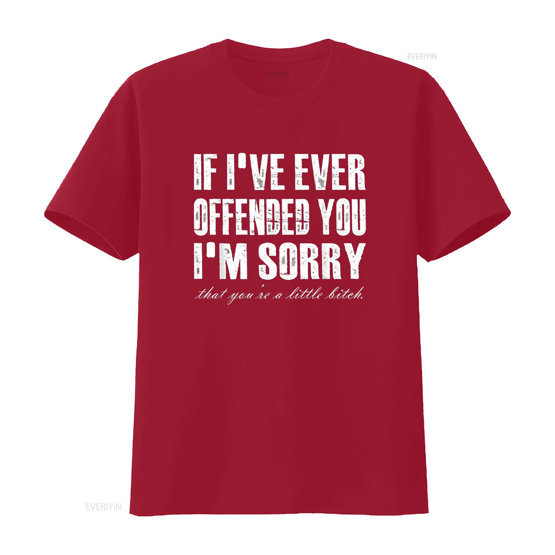 If I Ever Offended You m Sorry re A Little Funny Quote T Shirt vintage Washed Stretched Casual Slightly fashion homme S