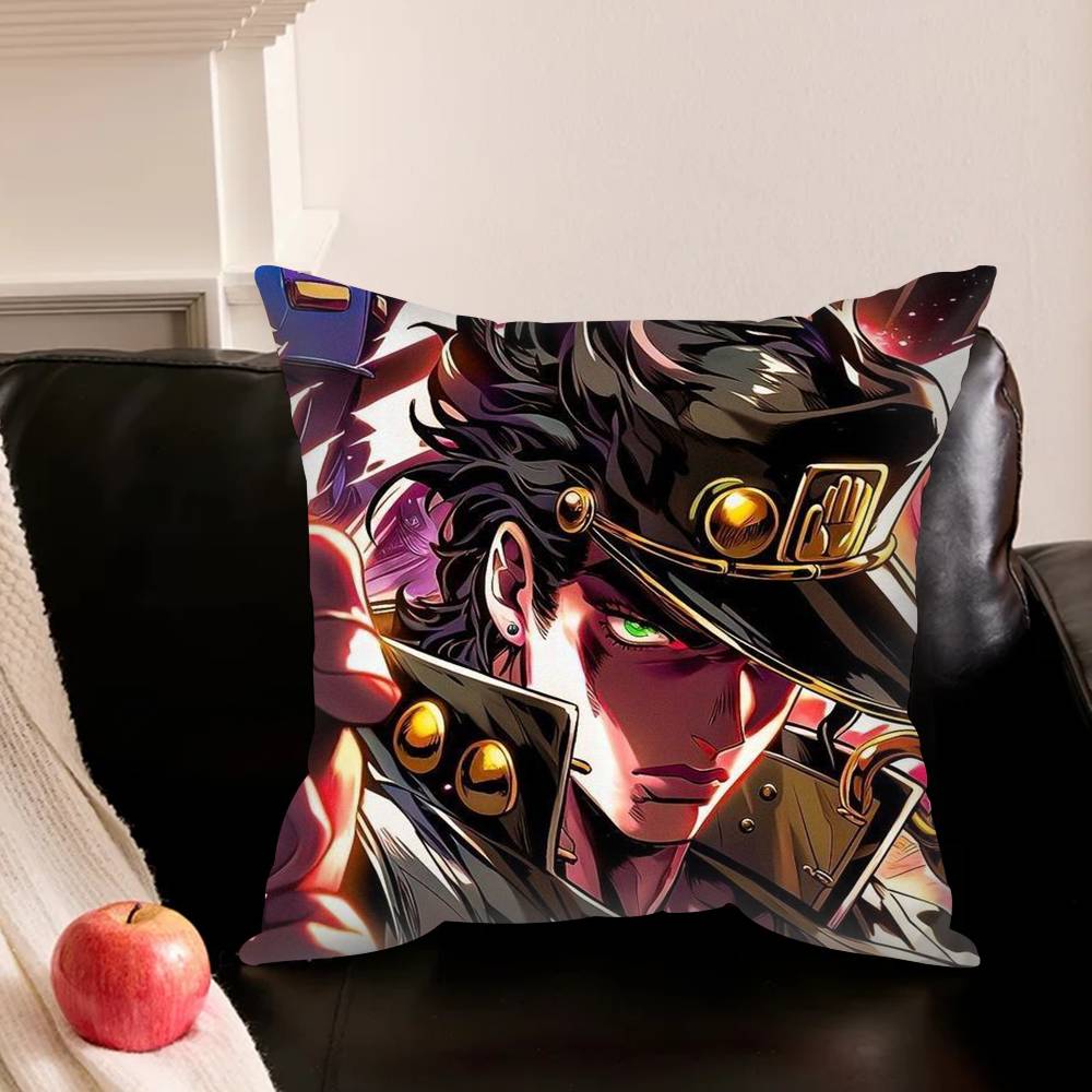 J-Jojo Kujo Jotaro Anime Various Sizes Square Pillowcase For Car Home Bedchamber Decor