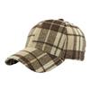 Unisex Plaid Baseball Cap Retro Tartan Checked Structured Hard Top Peaked Cap Warm Autumn Winter Outdoor Sunshade Hat