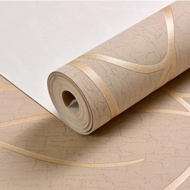 53cm minimalist modern European style non-woven wallpaper  3D curved stripe decoration  room background wall sticker