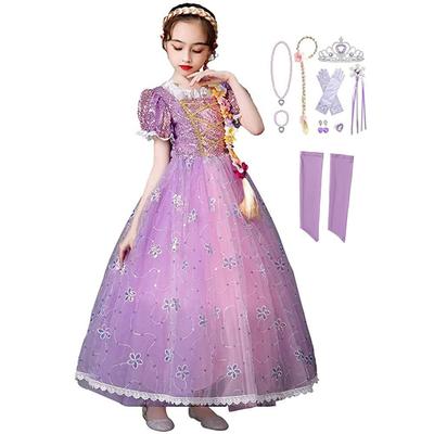Rapunzel Style Rapunzel Style Disney Style Princess One Cosplay Kids Accessories Included [Agture] Dress, Cosplay, Children, Dress, Dress, Piece,