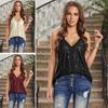 Women's V-Neck Spliced Sequin Camisole Vest
