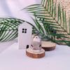 Desktop Accessories Mini Wooden Animal Figurine Painted Cute Kitten Sculpture Creative Cat Dog Statues Birthday Holiday Gift