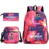 Set da 3 pezzi Anime Cartone Animato K-Pop Cacciatori di Demoni Zaino Stampato con Borsa a Tracolla Astuccio per Ragazzo Ragazza Adolescente Zaino Scolastico di Grande Capacità