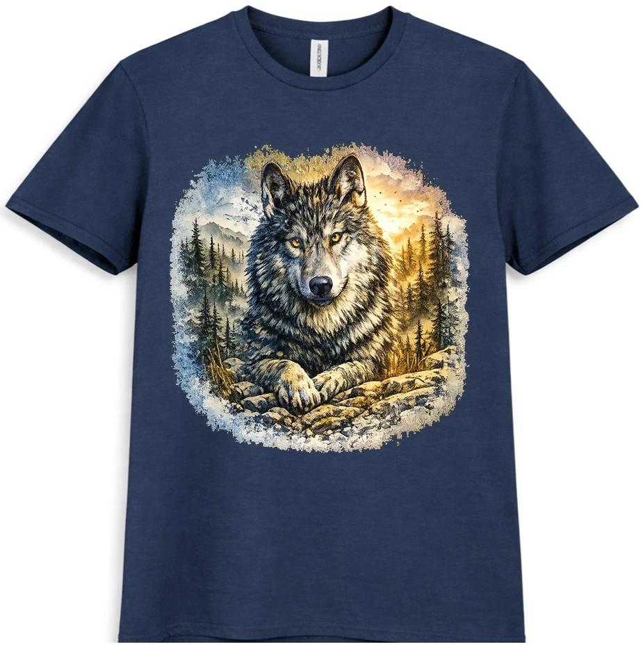 Wolf T-Shirt Howling Animal Lover Gift Wildlife Natureest Tattoo Graphic Tee XXL