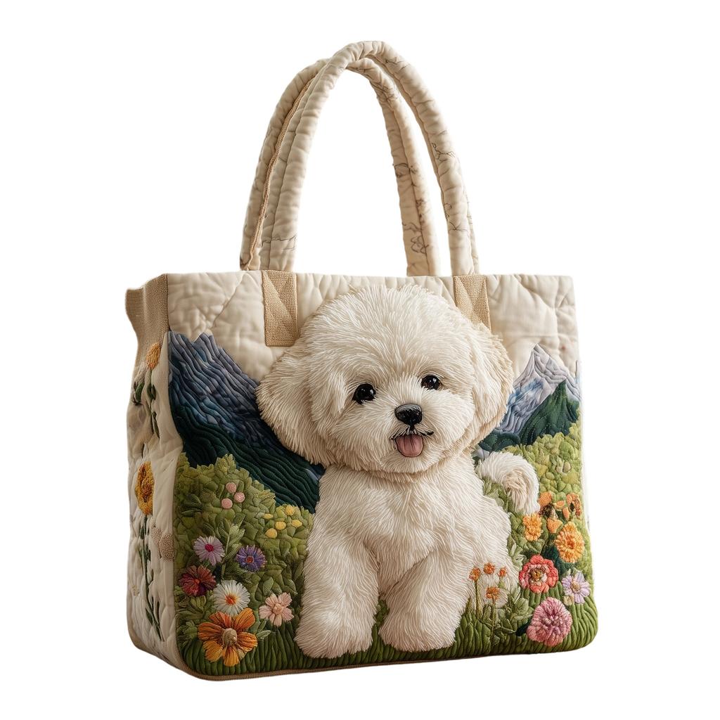 Borsa stampata in 3D con motivo floreale; Borsa a tracolla in tela da 300 grammi