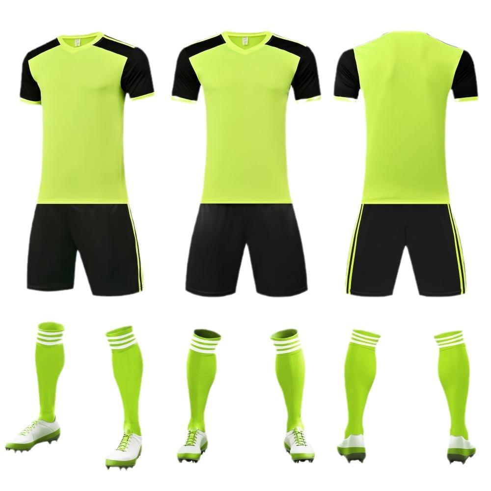 Football Uniform Set Men'S Adult Children'S Competition Training Team Uniform Primary School Student Short-Sleeved Football Sports Jersey Female 618