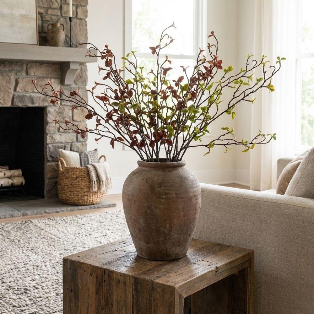 Curly Twig Simulation Tree Branch Real Touch Artificial Greenery Stem Home Decor