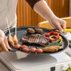 Non-Stick Korean Barbecue Pan Thick Roasting Grill Tray Portable BBQ Grill Pan  Kitchen Cookware