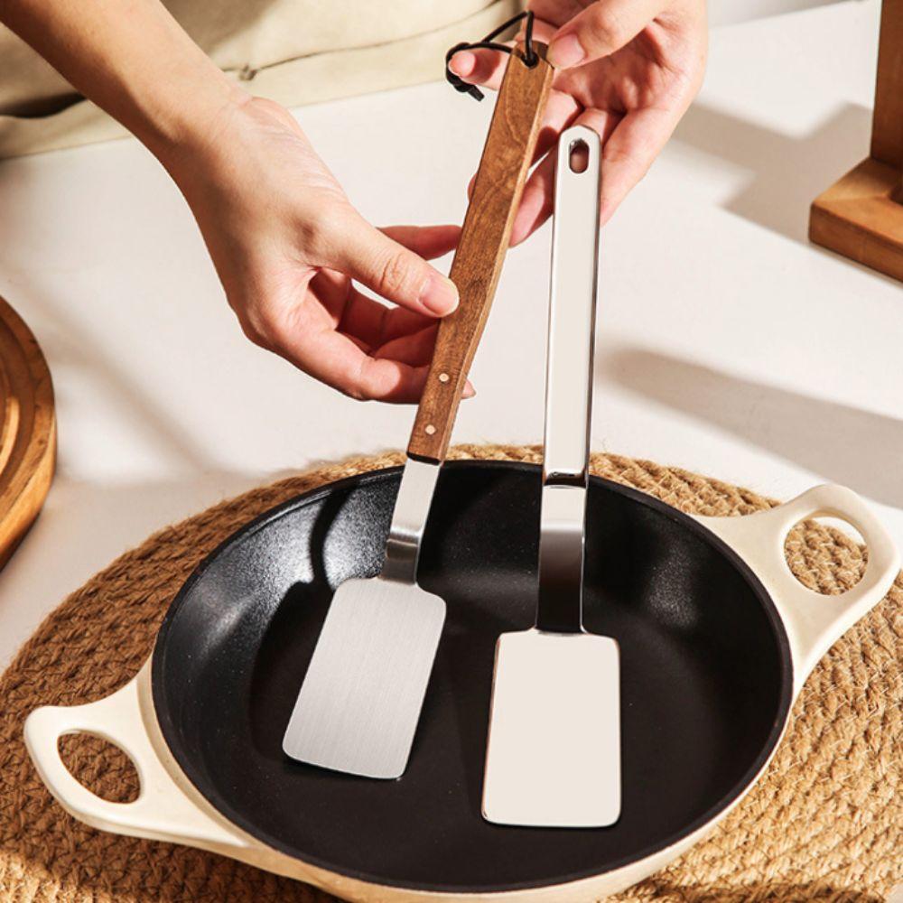 Anti-Scalding Frying Spatula 304 Stainless Steel Barbecue Spatula Cooking Shovel  Steak