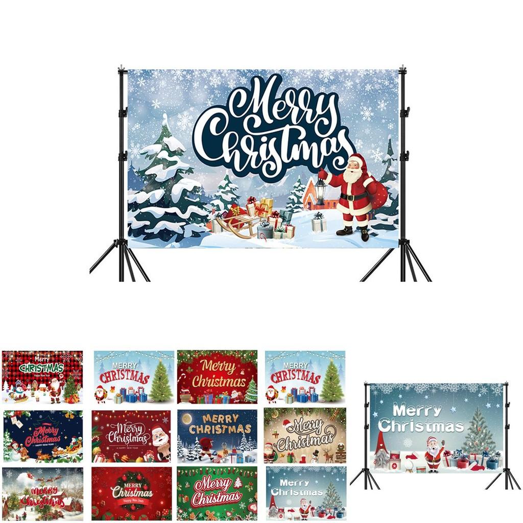 Christmas Background Banner Polyester Festival Party Decor For Holiday Event