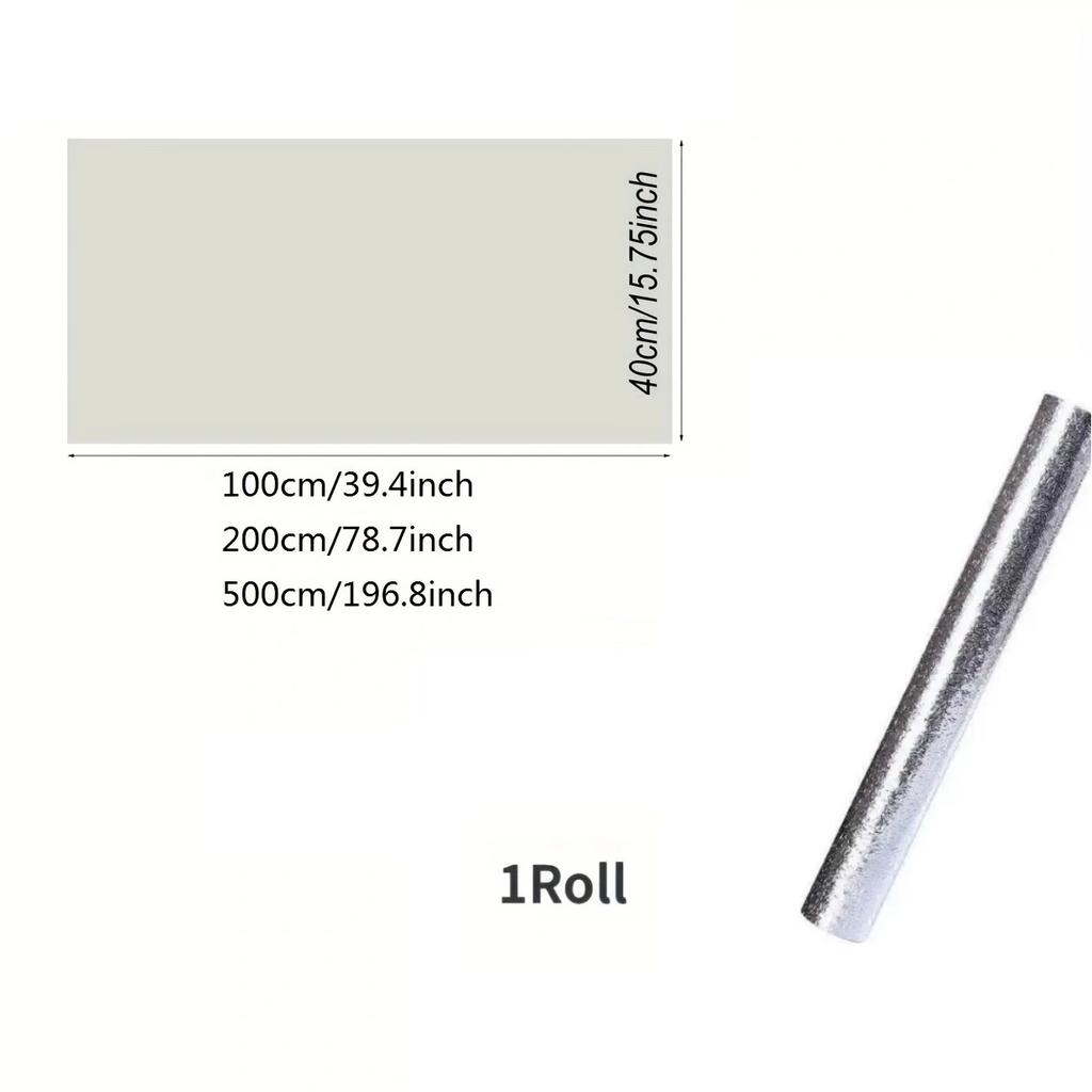 Kitchen Wallpaper Stickers Self Adhesive Aluminum Foil Oil Proof Waterproof Stickers for Countertop Drawer Cabinets Shelf Line