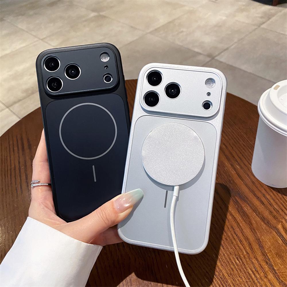 Magnetic Phone Case for iPhone 14 15 16 12 13 17 Air Pro Max  For Magsafe Matte Corning Glass Charging Protector Cover