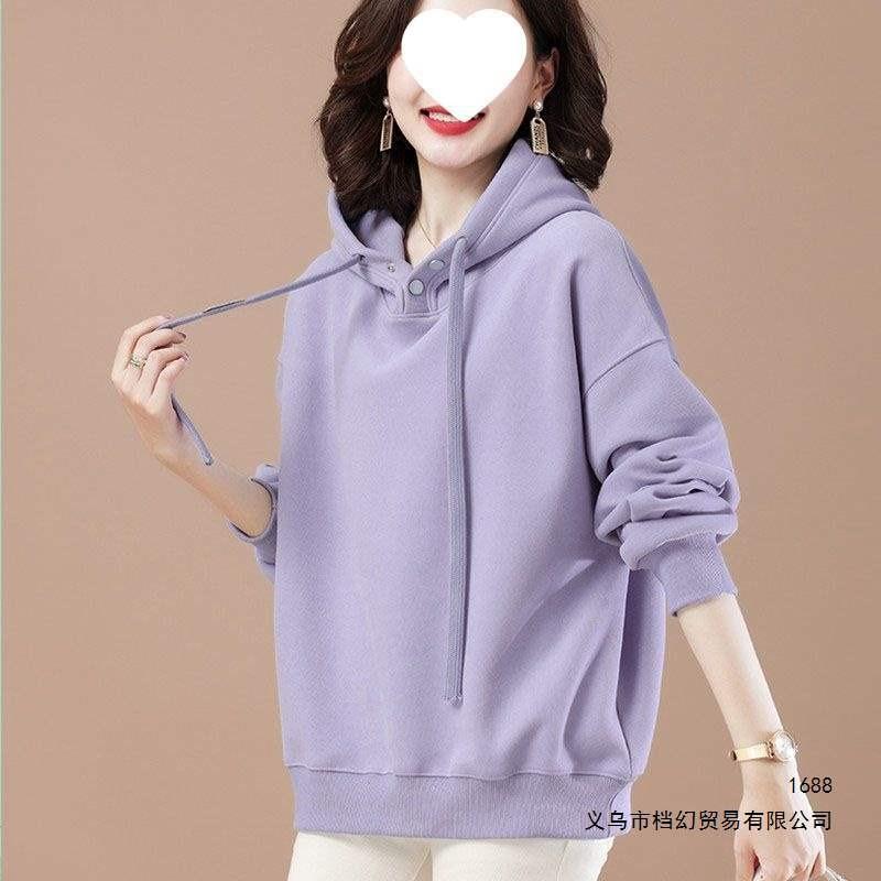 Hooded sweater women's fleece thickened fashion casual outerwear top autumn and winter loose women's clothing