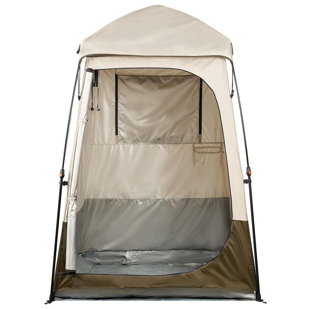 VEVOR Camping Shower Tent, 1 Room, Foldable Privacy Tent Changing Room with Ground Stakes, Ropes, Carry Bag, and Crossbar