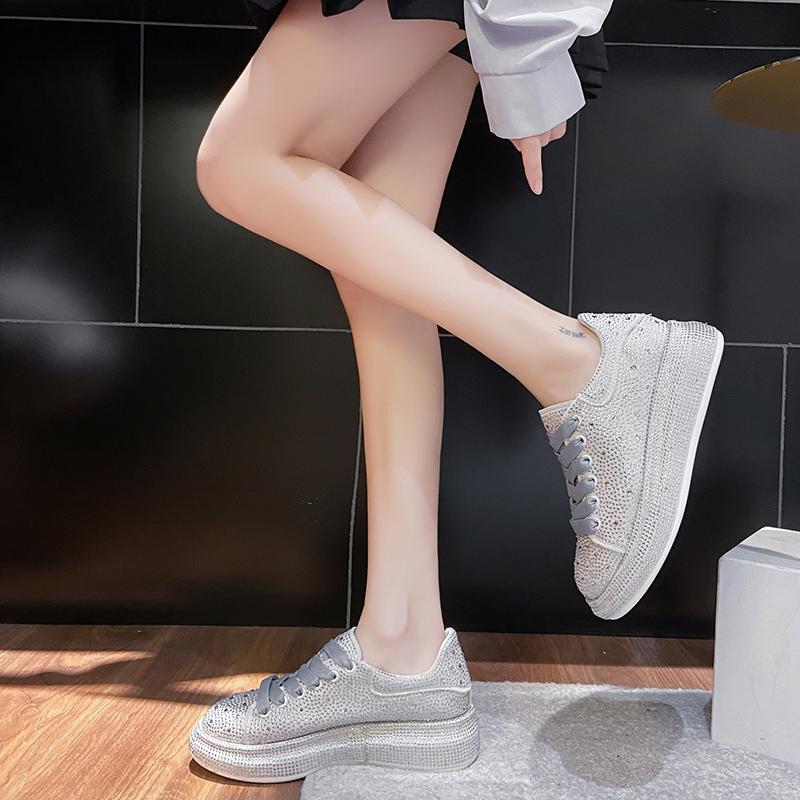 Fashion 2025NEW Women Sneakers with Sparkles Shoes  Luxury Platform Sport   Trainers Rhinestone Fashion Casual Sneaker